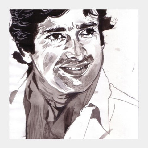 Square Art Prints, Bollywood star Shashi Kapoor- I smile; therefore I am Square Art Prints