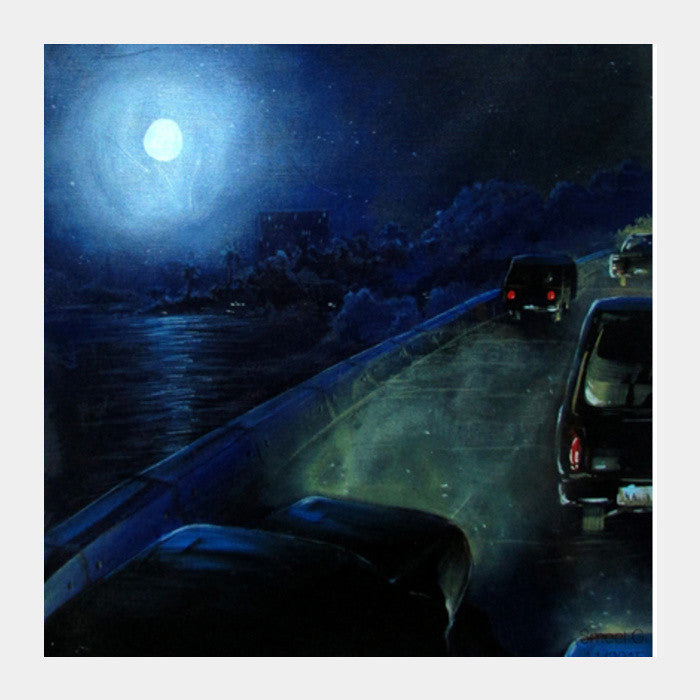 Nethravati Bridge Mangalore - Painting Square Art Prints