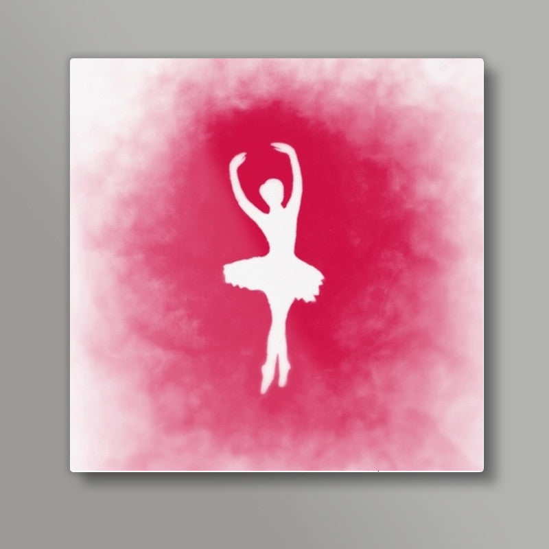 Ballerina | Dance | Music | Pink Square Art Prints