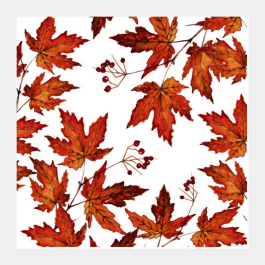 Autumn Fall Leaves Pattern Nature Season Square Art Prints
