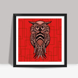 Ernie the wise old owl Square Art Prints