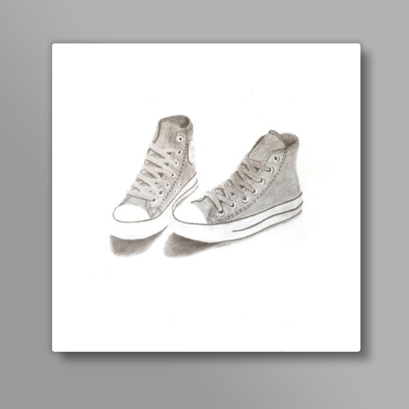 Converse Shoes Sketch Square Art Prints