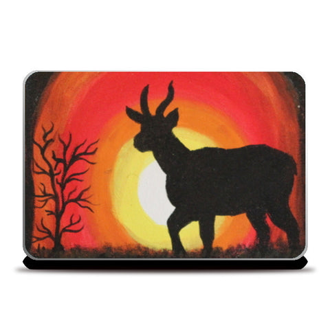 Sunset and Deer Laptop Skins