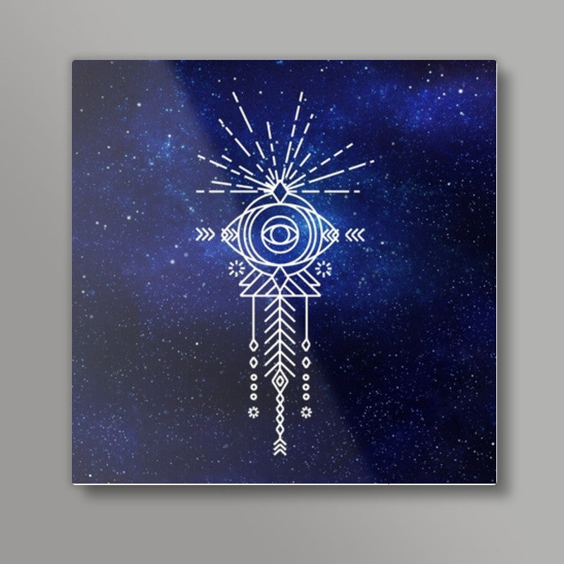 Abstract eye doodle galaxy Square Art Prints