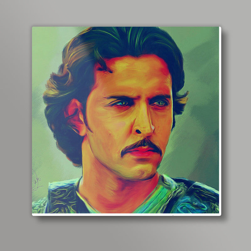 Hrithik Roshan as Akbar Square Art Prints