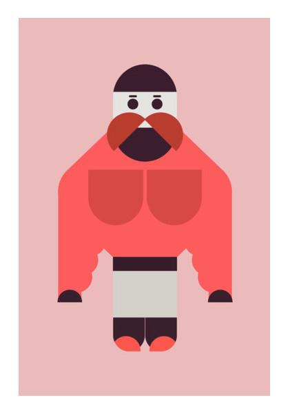 PosterGully Specials, Muscle man geometric art Wall Art