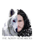 Wall Art, Jon Snow and Ghost captioned Wall Art