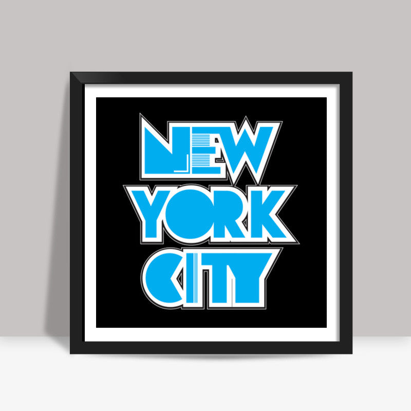 New York City blue Square Art Prints
