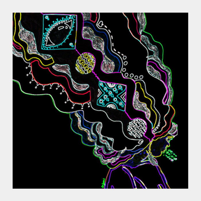 Cloudy Head (neon sign) Square Art Prints