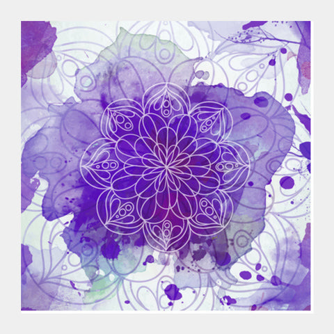 Purple Mandala Square Art Prints