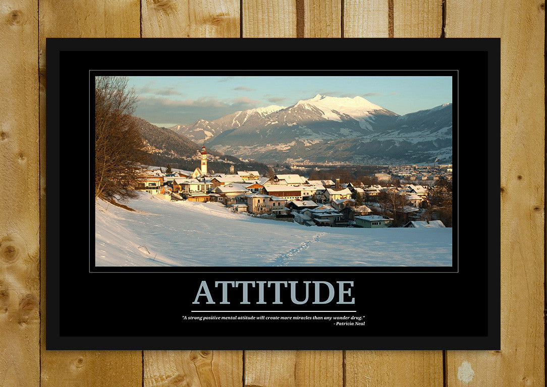 Glass Framed Posters, Attitude Motivational Glass Framed Poster, - PosterGully - 1