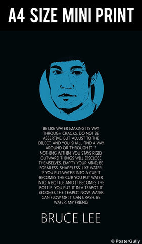 Mini Prints, Bruce Lee Be Like Water Quote | Mini Print, - PosterGully