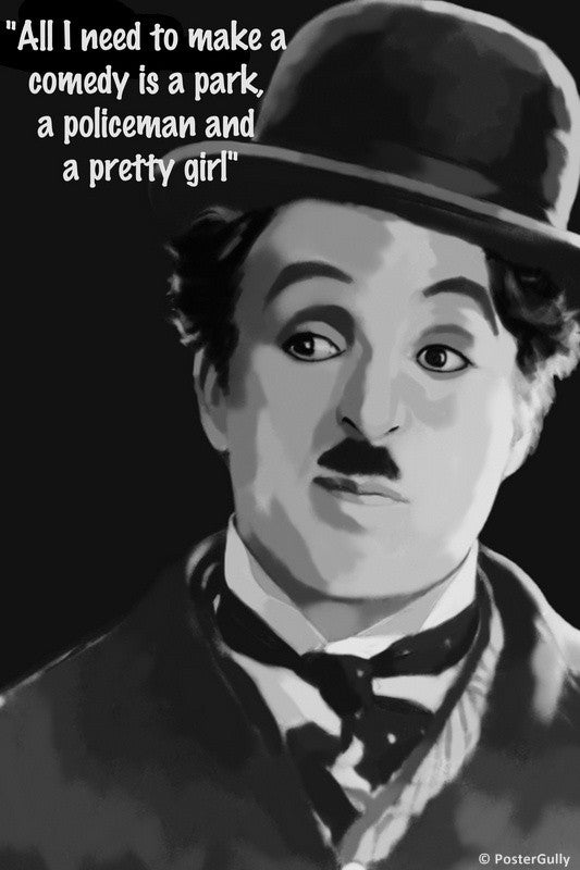 Wall Art, Chaplin BW Artwork, - PosterGully