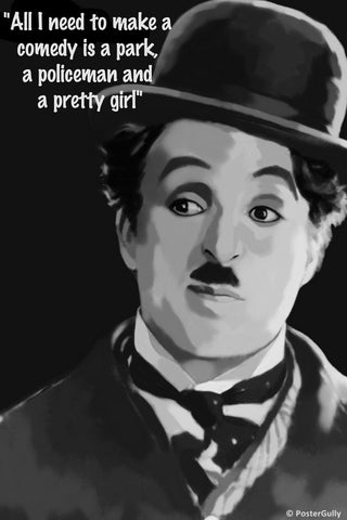 Wall Art, Chaplin BW Artwork, - PosterGully