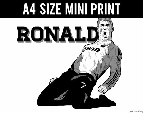 Mini Prints, Cristiano Ronaldo Artwork | By Manu | Mini Print, - PosterGully