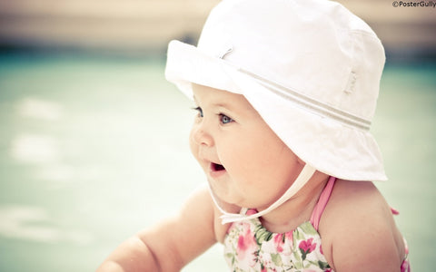 Wall Art, Cute Baby Girl Hat, - PosterGully