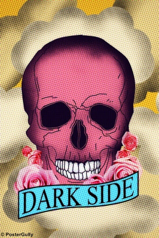 Wall Art, Dark Side Pink Skull, - PosterGully