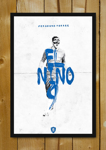 Glass Framed Posters, Fernando Torres Chelsea Minimal Football Art Glass Framed Poster, - PosterGully - 1
