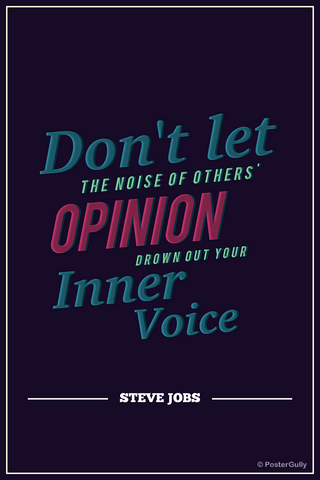 Wall Art, Follow Inner Voice Steve Jobs Motivational, - PosterGully