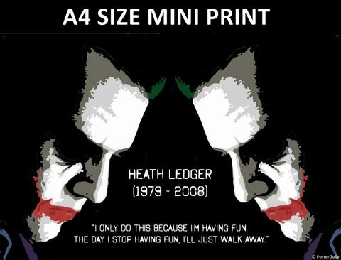 Mini Prints, Heath Ledger | Joker Having Fun | Mini Print, - PosterGully