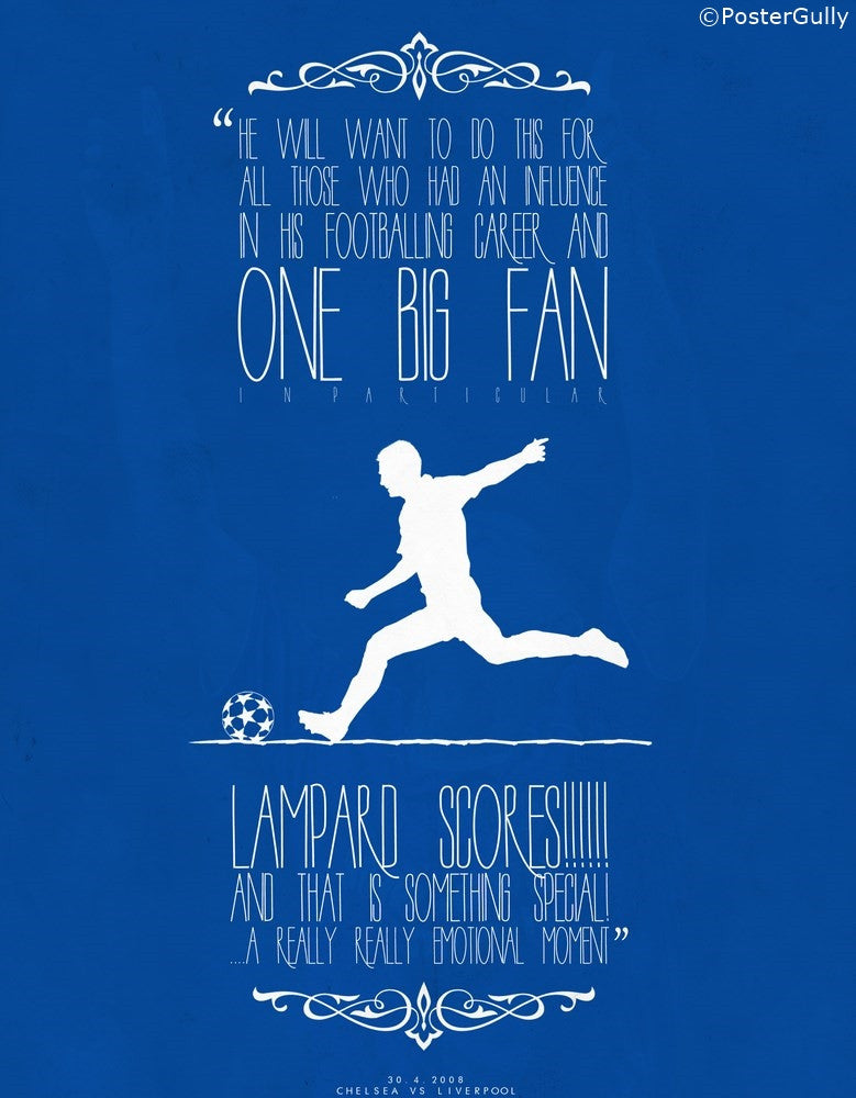 Wall Art, Lampard Scores | Minimal Football Art, - PosterGully