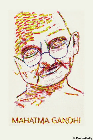 Wall Art, Mahatma Gandhi | Yellow Modern Art, - PosterGully