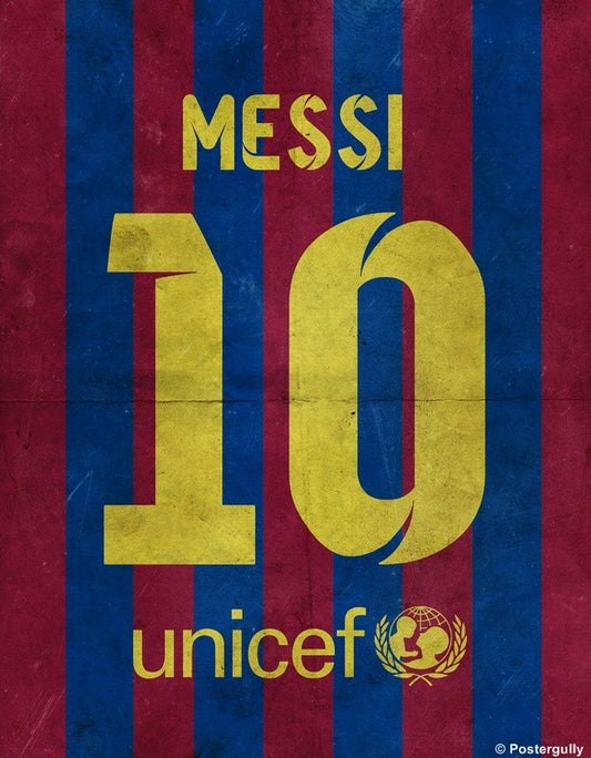 PosterGully Specials, Messi No. 10 Minimal Football Poster, - PosterGully
