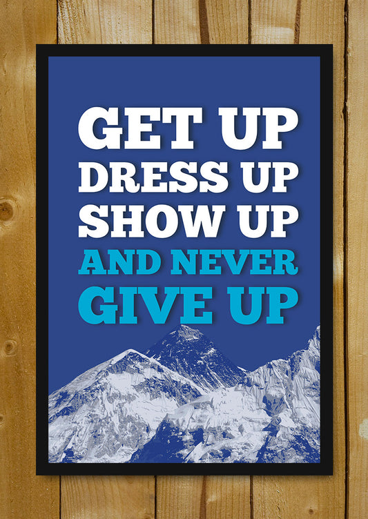 Glass Framed Posters, Never Give Up Motivational Glass Framed Poster, - PosterGully - 1