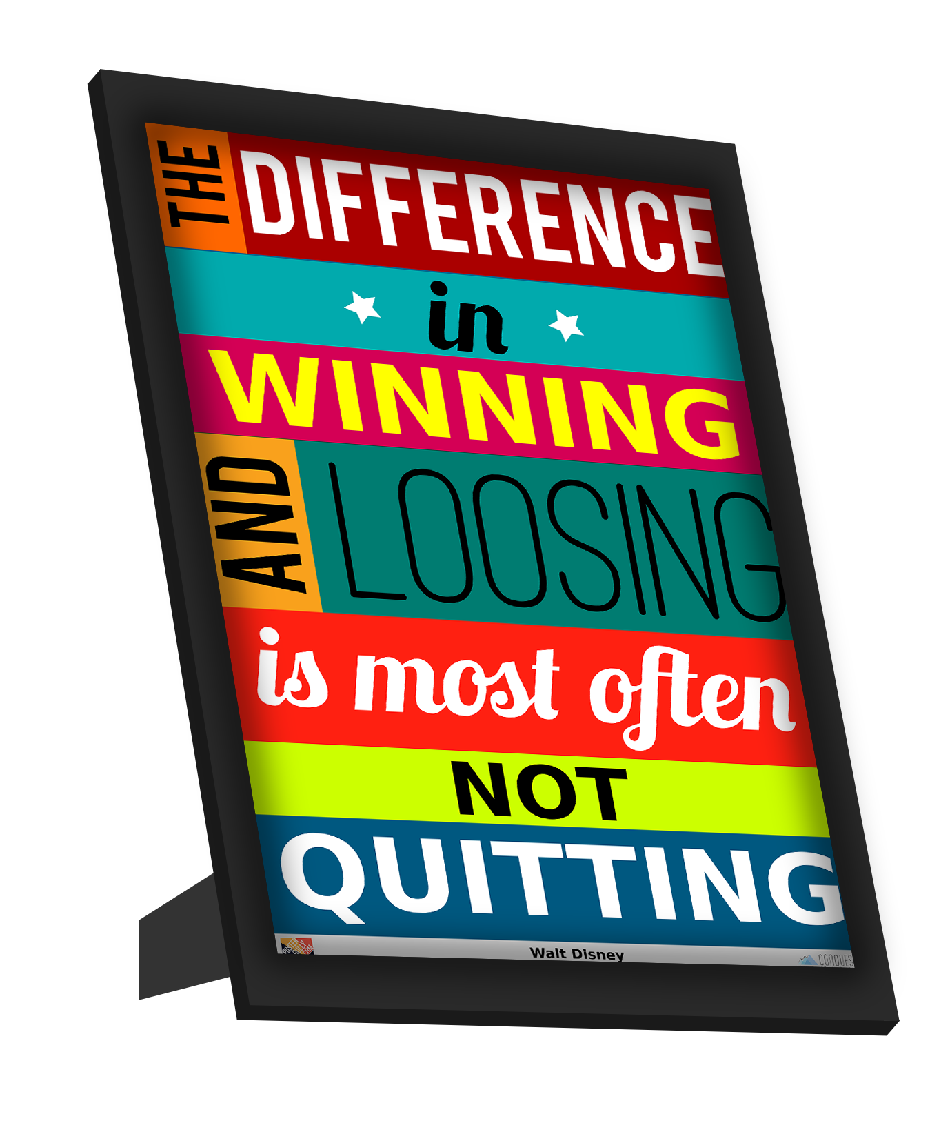 Framed Art, Not Quitting | Walt Disney Quote Framed Art, - PosterGully