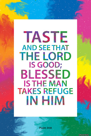 Brand New Designs, Psalm 34-8-Lord Is Good, - PosterGully - 1