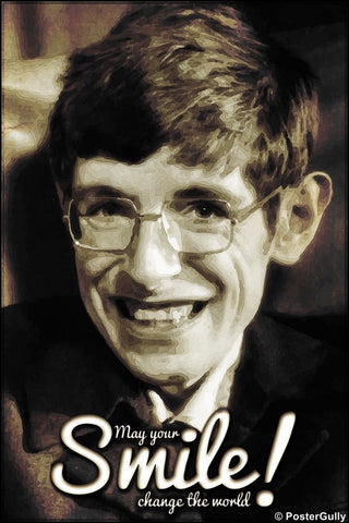 Wall Art, Stephen Hawking | Smile, - PosterGully