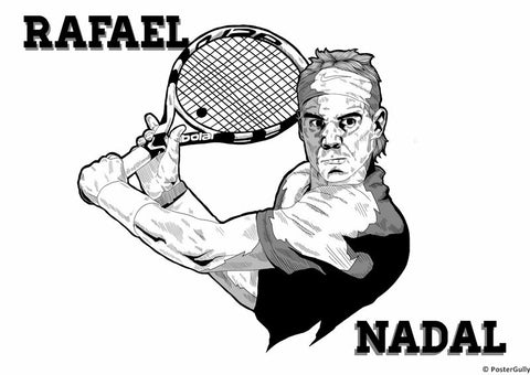 PosterGully Specials, Rafael Nadal Artwork, - PosterGully