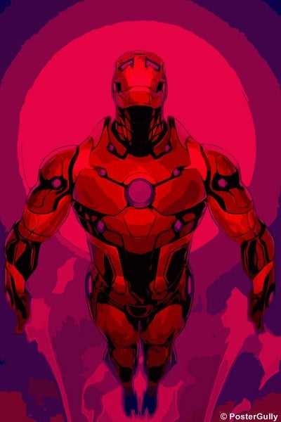 Wall Art, Iron Man Pop Art Magenta, - PosterGully