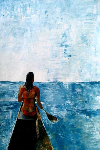 Wall Art, Blue Sea Watercolor Artwork
