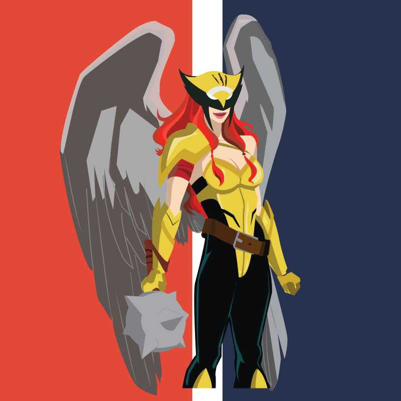 Square Art Prints, Hawkgirl  Artwork