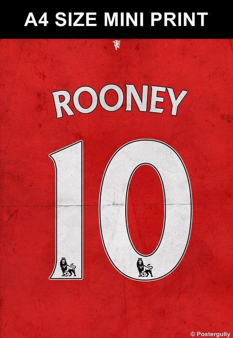 Mini Prints, Rooney Manchester United Jersey Minimal | Mini Print, - PosterGully