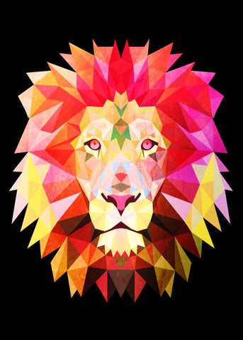 Brand New Designs, Water Color Polygon Lion Artwork