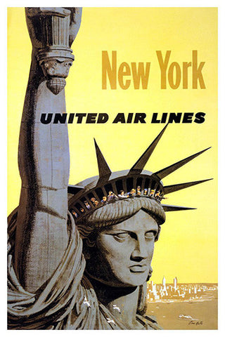 Wall Art, New York United Air Lines, - PosterGully