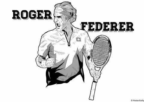 PosterGully Specials, Roger Federer | By Manu, - PosterGully