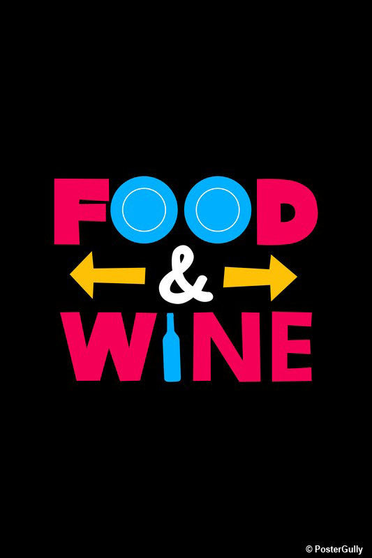 Wall Art, Food And Wine Typography, - PosterGully - 1