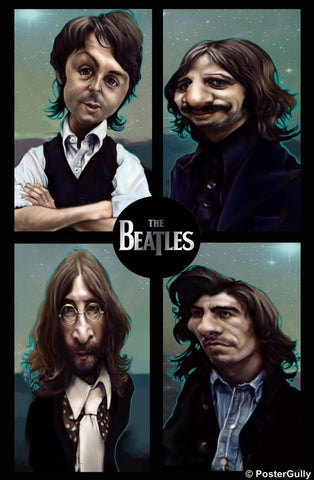Wall Art, The Beatles Caricatures Collage, - PosterGully