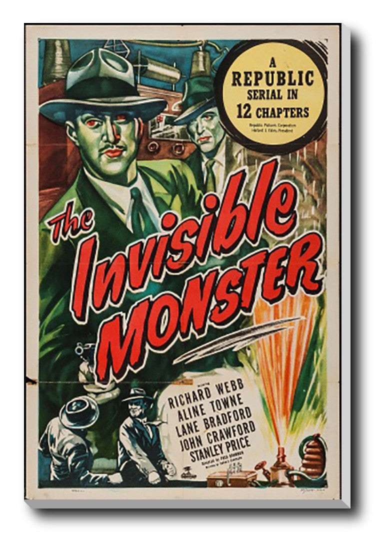 Brand New Designs, The Invisible Monster | Retro Movie Poster, - PosterGully - 3