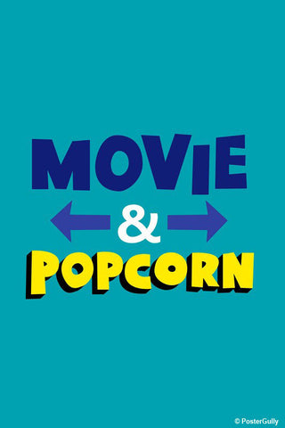 Brand New Designs, Movie And Pop Corn Typography, - PosterGully - 1
