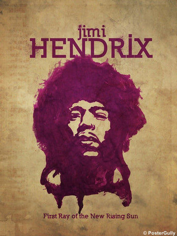 Wall Art, Jimi Hendrix Purple Minimal Art, - PosterGully
