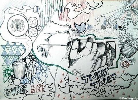 Wall Art, Tweet Twat Pencil Art, - PosterGully