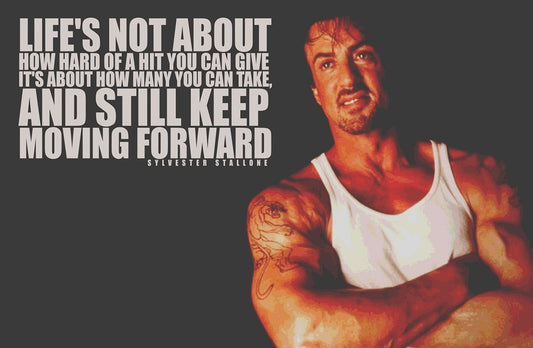 PosterGully Specials, Sylvester Stallone Quote | Keep Moving Forward, - PosterGully