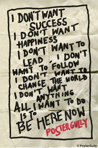 Wall Art, PosterGully Manifesto | Be Here Now | Motivational, - PosterGully