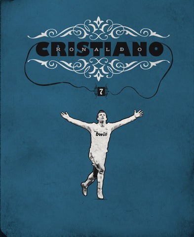 Wall Art, Cristiano Ronaldo Blue Minimal Art, - PosterGully