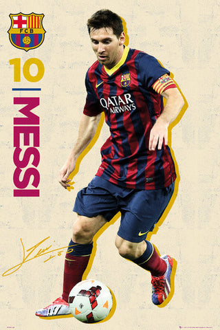 Maxi Poster, Barcelona Messi Vintage 13/14 Maxi Poster, - PosterGully