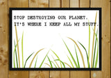Glass Framed Posters, Save Planet Quote Glass Framed Poster, - PosterGully - 1